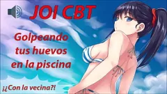 Odtwórz Ostre anime JOI w basenie: ukryta sesja CBT i klapsów