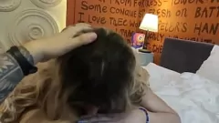 Play A Blonde Babe with Big Tits and a Big Ass Gets Fucked Hard in a Hotel Room After a Mind-Blowing Blowjob